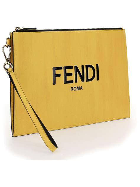 fendi yellow pouch